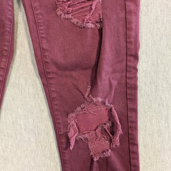 American Eagle Outfitters Jegging Super Stretch Purple Distressed Destroyed - Picture 7 of 11